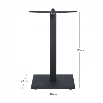 PRATO-W Βάση 40x40cm Steel H72cm Μαύρη (10,00Kg)/με ρεγουλατόρο
