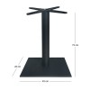 PRATO-W Βάση 45x45cm Steel H72cm Μαύρη (12,40Kg)/με ρεγουλατόρο