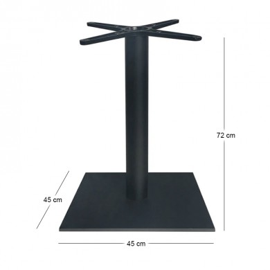 PRATO-W 45x45cm Steel Base H72cm (adjustable feet)