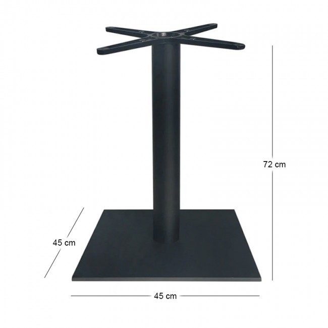PRATO-W Βάση 45x45cm Steel H72cm Μαύρη (12,40Kg)/με ρεγουλατόρο