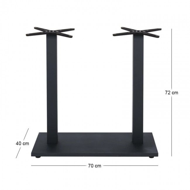 PRATO-W Βάση 70x40cm Steel Μακρ/νη H72cm Μαύρη (17,00Kg)/με ρεγουλατόρο