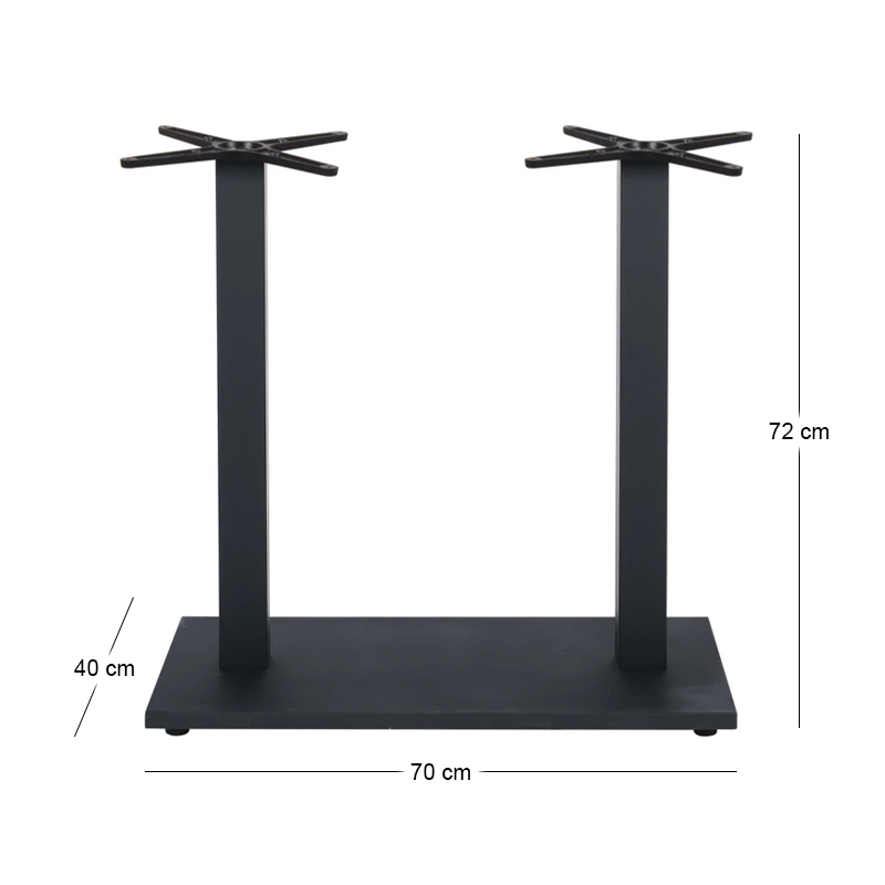 PRATO-W 70x40cm Steel Base H72cm (adjustable feet)