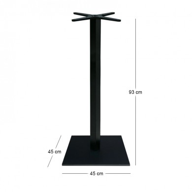 PRATO-W Βάση Τραπεζιού BAR 45x45cm H.93cm Μέταλλο Βαφή Μαύρο με Ρεγουλατόρο / 12,50Kg 45x45 H.93cm