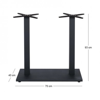PRATO-W Βάση Τραπεζιού BAR 70x40cm H.93cm Μέταλλο Βαφή Μαύρο με Ρεγουλατόρο/ 18Kg 70x40 H.93cm