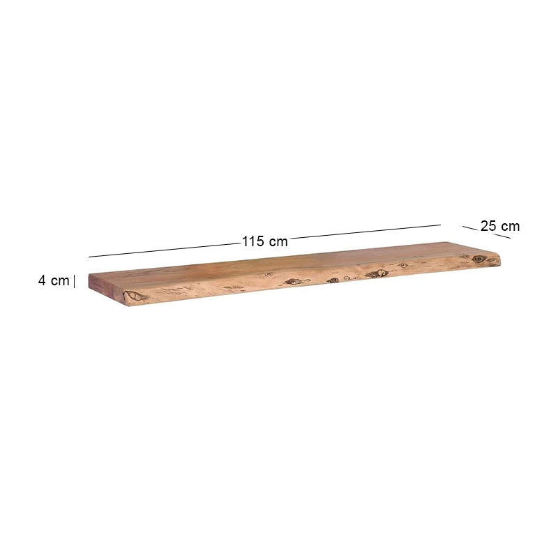 LIZARD Shelf 115x25 Acacia Natural Finish