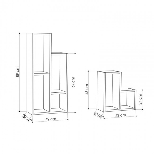 Ραφιέρα - Ανθοστήλη Sule Megapap χρώμα sapphire oak 84x20x89εκ.