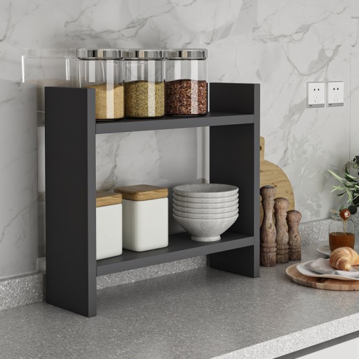 Ραφιέρα κουζίνας Denver Megapap χρώμα ανθρακί 34x10x30εκ. Ραφιέρα κουζίνας Denver Megapap χρώμα ανθρακί 34x10x30εκ.