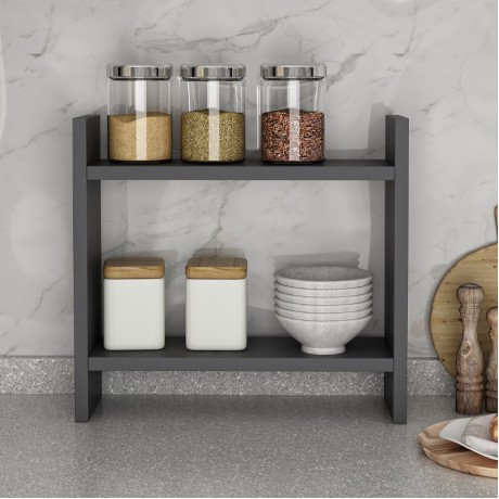 Denver Megapap melamine kitchen shelf in anthracite color 34x10x30cm.