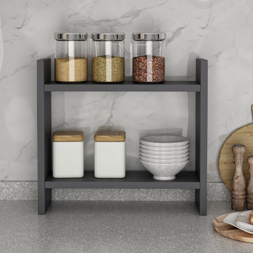 Ραφιέρα κουζίνας Denver Megapap χρώμα ανθρακί 34x10x30εκ. Ραφιέρα κουζίνας Denver Megapap χρώμα ανθρακί 34x10x30εκ.