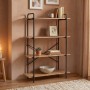 BOOKCASE 80x34x112cm Metal Black/Sonoma