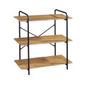 Βιβλιοθήκη μεταλλική - MDF χρώμα μαύρο - sonoma 80x34x80εκ.
