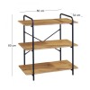 BOOKCASE 80x34x80cm Metal Black/Sonoma