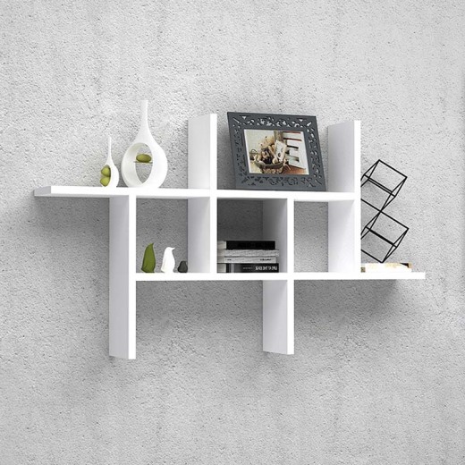 Ραφιέρα τοίχου Alize Megapap χρώμα λευκό 100x17x60εκ.