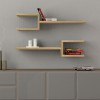 Ραφιέρα τοίχου Fork Megapap 2 τεμαχίων χρώμα sapphire oak 75x19,5x18εκ.