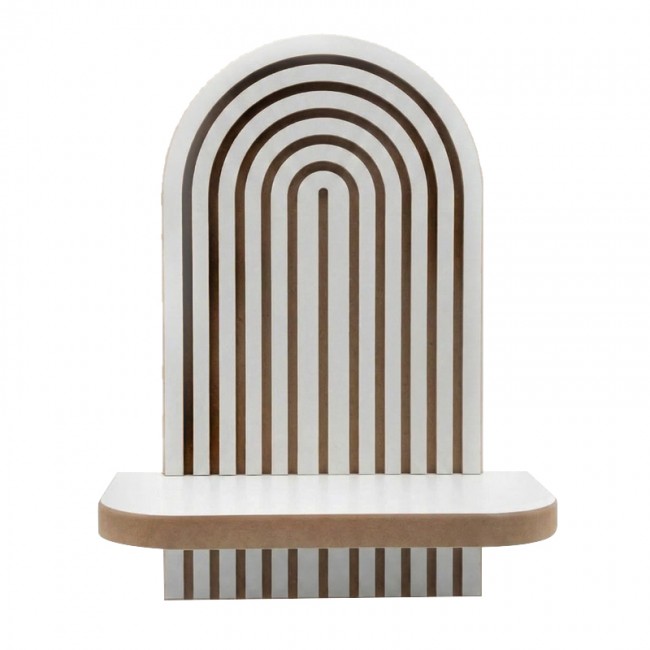 Ραφιέρα τοίχου Artwill Megapap Mdf χρώμα λευκό - oak 26x13x35εκ.