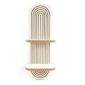 Ραφιέρα τοίχου Artwill Megapap Mdf χρώμα λευκό - oak 26x13x70εκ.