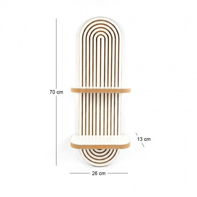 Ραφιέρα τοίχου Artwill Megapap Mdf χρώμα λευκό - oak 26x13x70εκ.