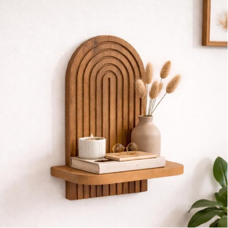 Artwill Megapap MDF wall shelf in oak 26x13x35cm.