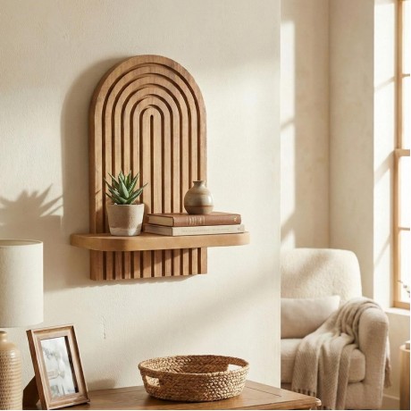 Artwill Megapap MDF wall shelf in oak 26x13x35cm.