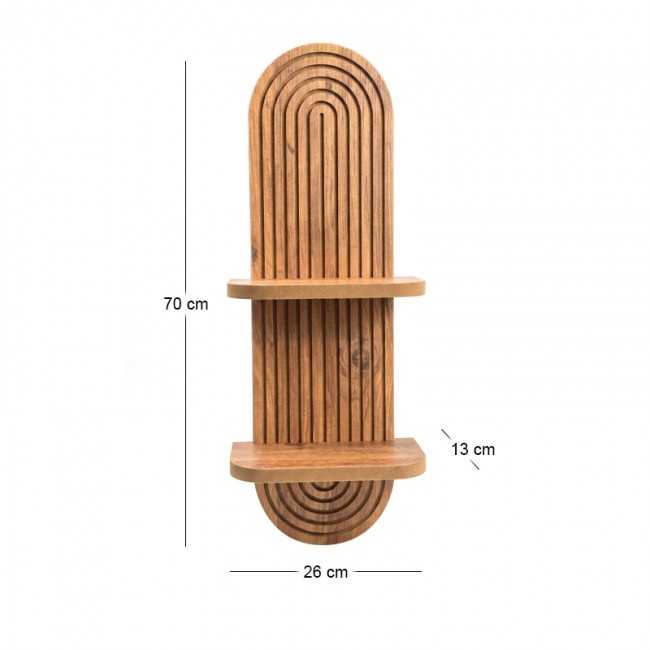 Ραφιέρα τοίχου Artwill Megapap Mdf χρώμα oak 26x13x70εκ.