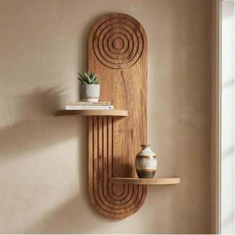 Artwill Megapap MDF wall shelf in oak 46x13x70cm.