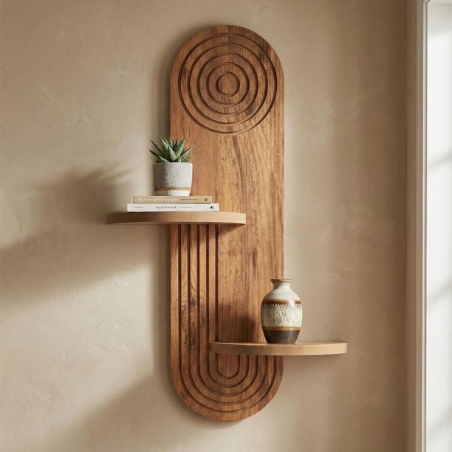 Ραφιέρα τοίχου Artwill Megapap Mdf χρώμα oak 46x13x70εκ.