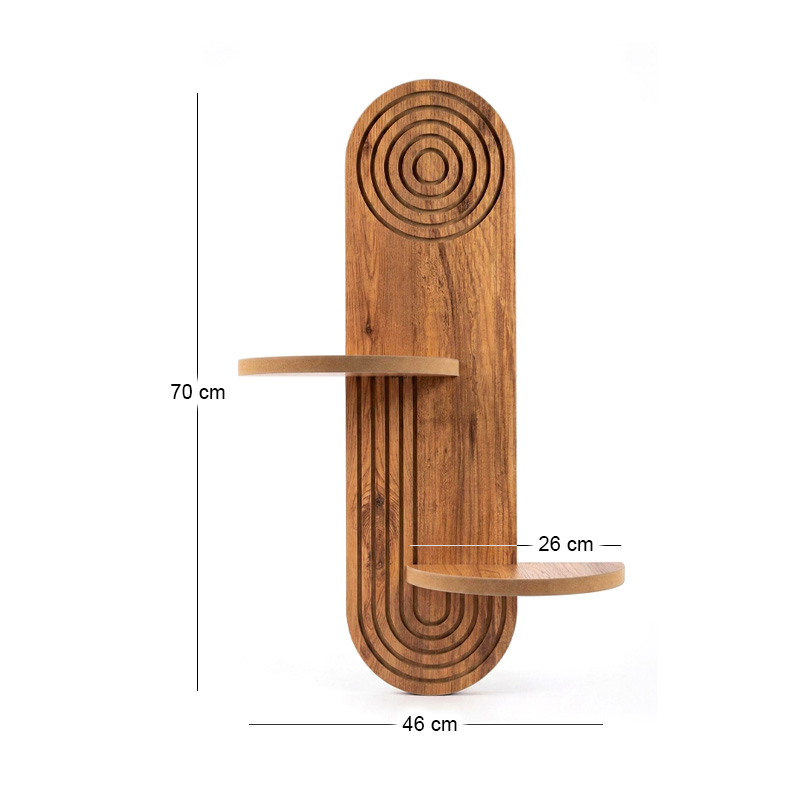 Artwill Megapap MDF wall shelf in oak 46x13x70cm.