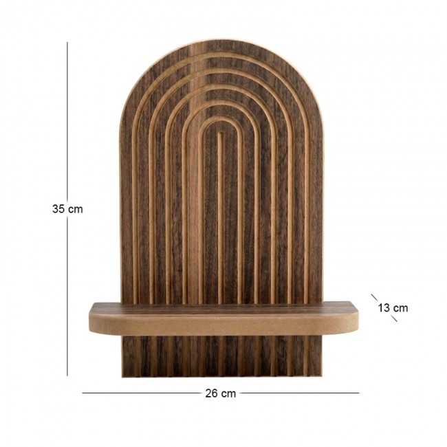 Ραφιέρα τοίχου Artwill Megapap Mdf χρώμα wenge 26x13x35εκ.