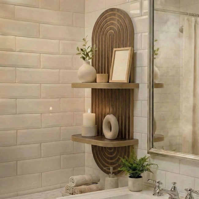 Ραφιέρα τοίχου Artwill Megapap Mdf χρώμα wenge 26x13x70εκ.