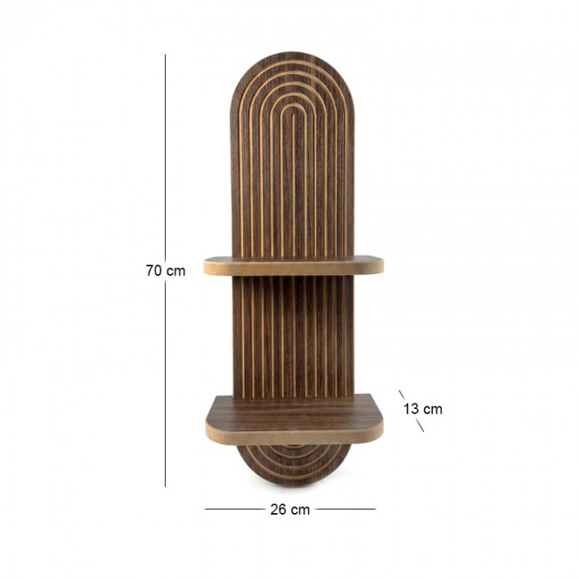 Ραφιέρα τοίχου Artwill Megapap Mdf χρώμα wenge 26x13x70εκ.