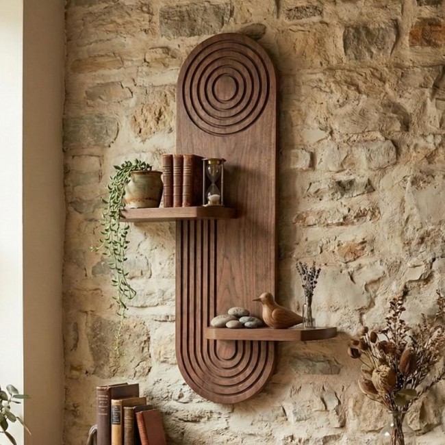 Ραφιέρα τοίχου Artwill Megapap Mdf χρώμα wenge 46x13x70εκ.