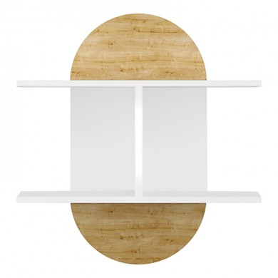 Auro Megapap melamine wall shelf in oak - white color 67x22x74cm.