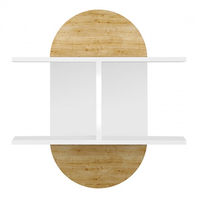 Auro Megapap melamine wall shelf in oak - white color 67x22x74cm.