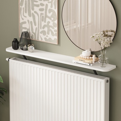 Barca Megapap melamine wall shelf in white color 120x17.5x20.4cm.
