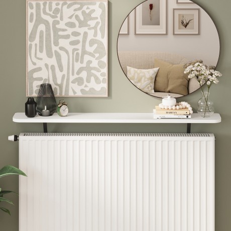 Barca Megapap melamine wall shelf in white color 120x17.5x20.4cm.