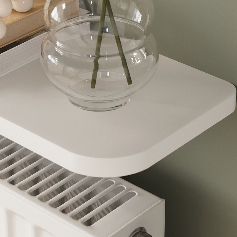 Barca Megapap melamine wall shelf in white color 120x17.5x20.4cm.