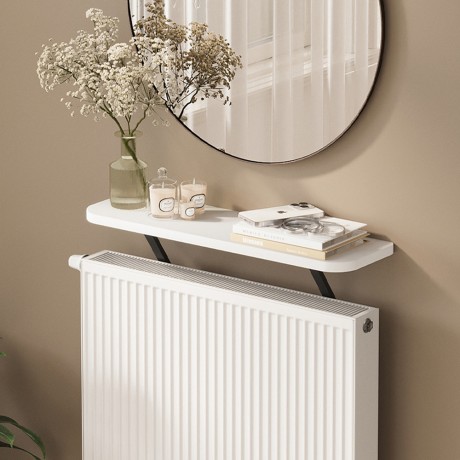 Barca Megapap melamine wall shelf in white color 60x17.5x20.4cm.