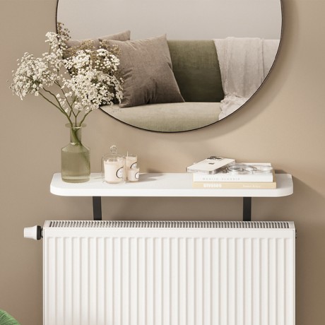 Barca Megapap melamine wall shelf in white color 60x17.5x20.4cm.