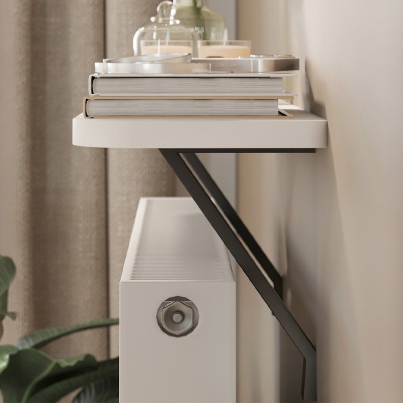 Barca Megapap melamine wall shelf in white color 60x17.5x20.4cm.