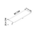 Barca Megapap melamine wall shelf in white color 60x17.5x20.4cm.