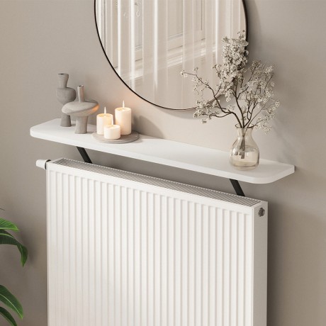 Barca Megapap melamine wall shelf in white color 91x17.5x20.4cm.