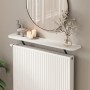 Barca Megapap melamine wall shelf in white color 91x17.5x20.4cm.
