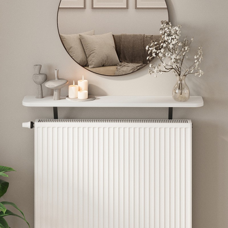 Barca Megapap melamine wall shelf in white color 91x17.5x20.4cm.