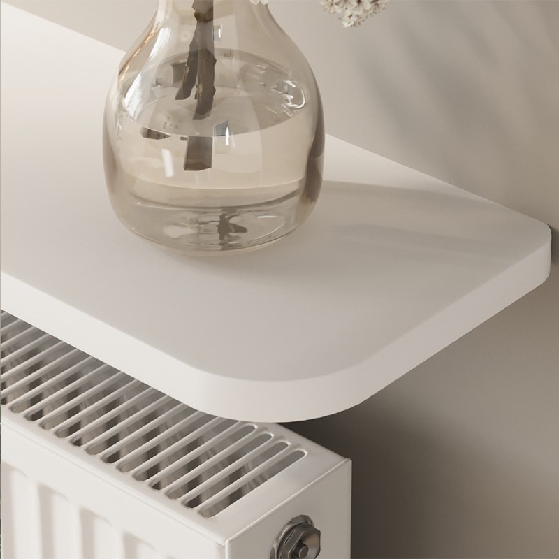 Barca Megapap melamine wall shelf in white color 91x17.5x20.4cm.