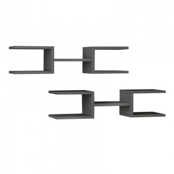 Ραφιέρα τοίχου Crab Megapap 2 τεμαχίων χρώμα ανθρακί 75x22x17,5εκ.