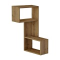 Part Megapap corner melamine wall shelf in light brown color 47x20x82cm.