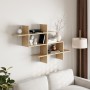 Halic Megapap melamine wall shelf in oak color 150x22x82cm.