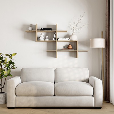 Ραφιέρα τοίχου Halic Megapap χρώμα sapphire oak 150x22x82εκ.