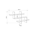 Halic Megapap melamine wall shelf in oak color 150x22x82cm.