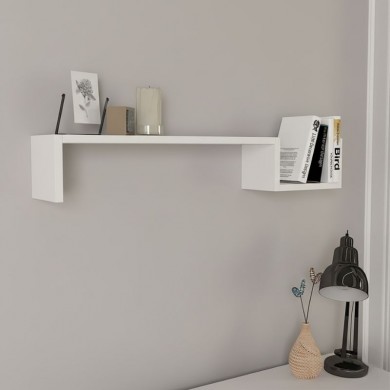 Happy Megapap melamine wall shelf in white color 87,4x14,5x14,5cm.